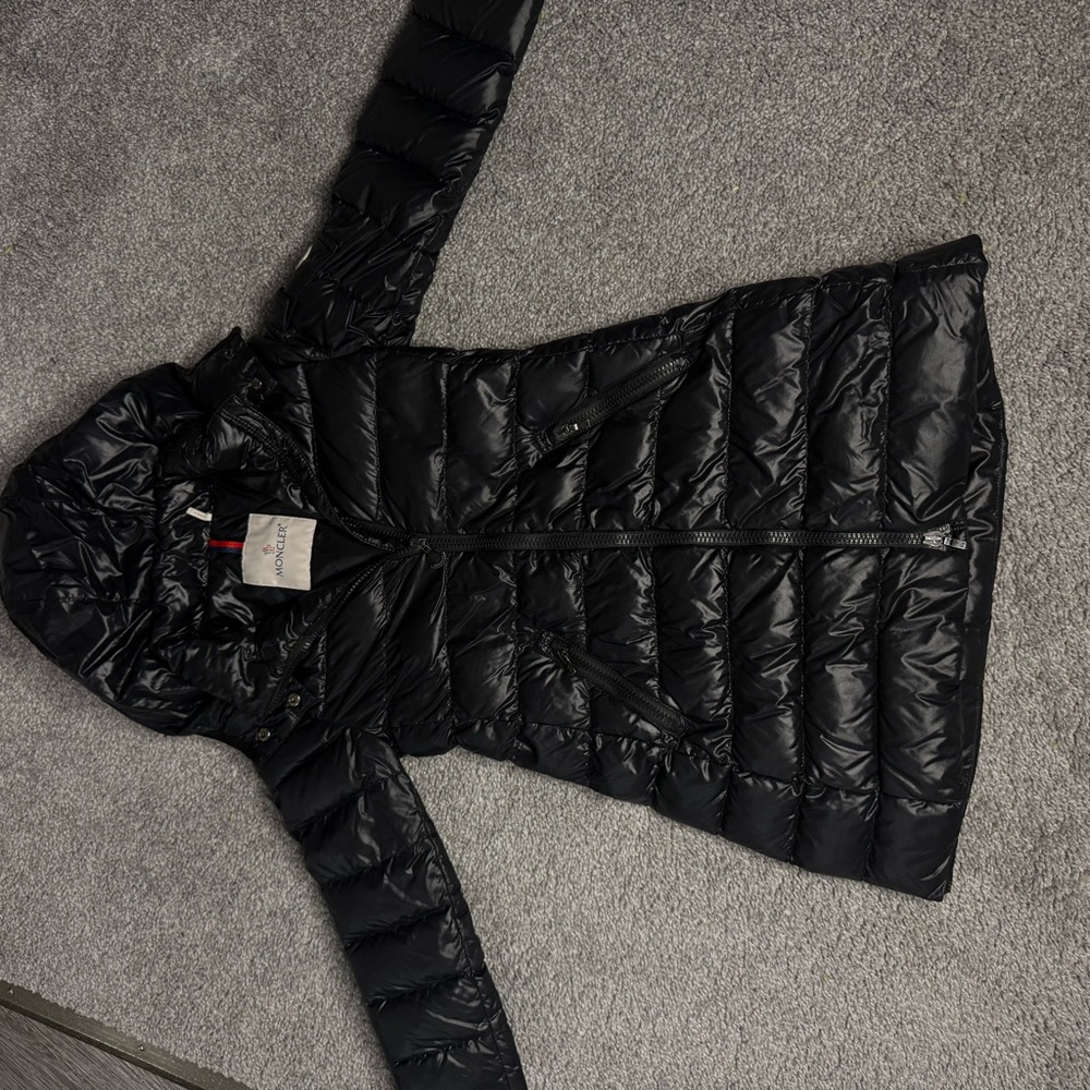 Kids Moncler Shiny Black Puffer Jacket 6A